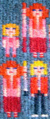 Detalj 1975 frn vven Bde mor och dotter, textilkonstnr katrin bawah.