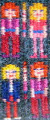 Detalj 1988 frn vven Bde mor och dotter, textilkonstnr katrin bawah.