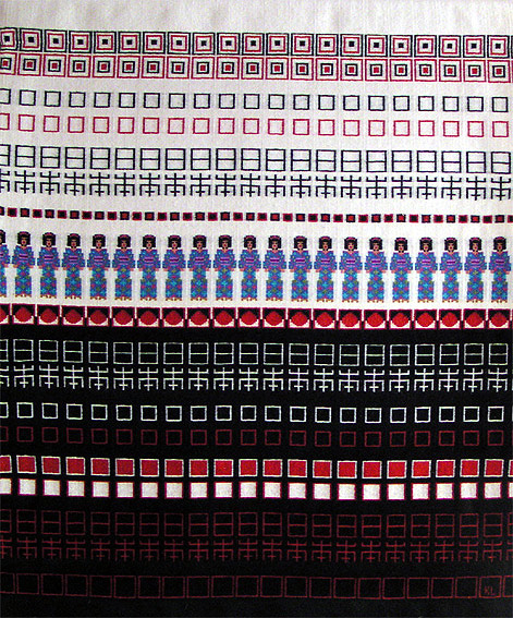 Miekko från Japan, väv i bunden rosengång av textilkonstnär katrin bawah