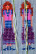 Detaljbild från väven De osynliga träder fram i bunden rosengång med framsar av textilkonstnär katrin bawah