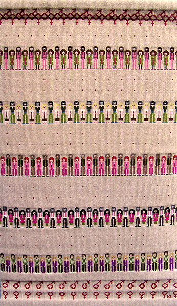 Sida vid sida, väv i bunden rosengång av textilkonstnär katrin bawah