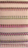 Sida vid sida, väv i bunden rosengång ur serien Jämställdhet textilkonstnär katrin bawah.