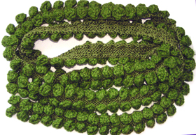 Grön Prick, 2-radig stickad halsduk design katrin bawah