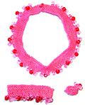 Halsband, armband och ring i ljust rosa frn kollektion Prla