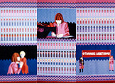 Att hinna - att orka, bunden rosengång och bildväv ur serien Kvinnor och Reko. textilkonstnär katrin bawah.